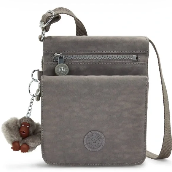 NWT Kipling “New Eldorado” Gray Tonal Crossbody Bag - Picture 1 of 7